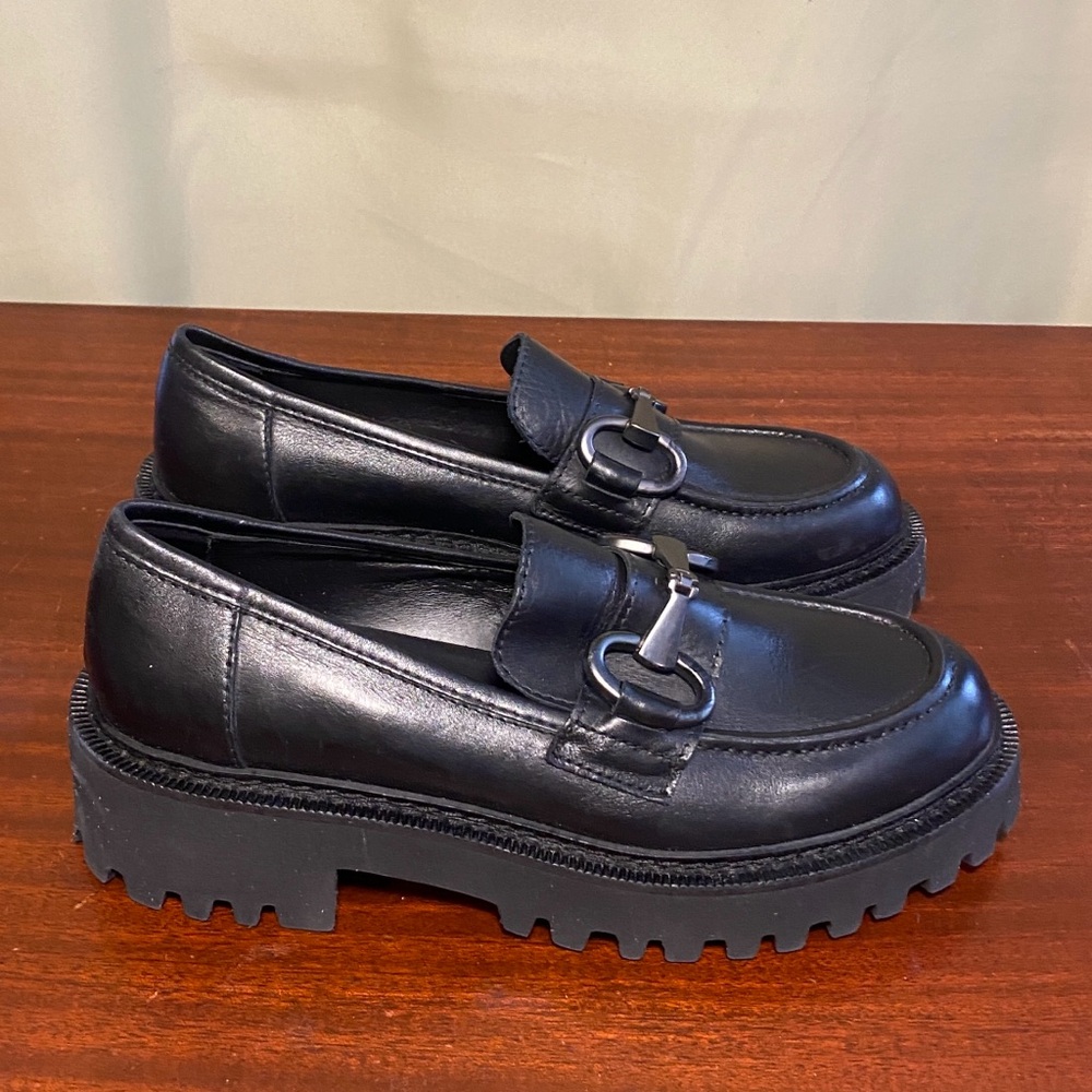 Minelli Paris Made in Italy  Helizine Black Calf Leather Loafers Wmns  41/ US 10